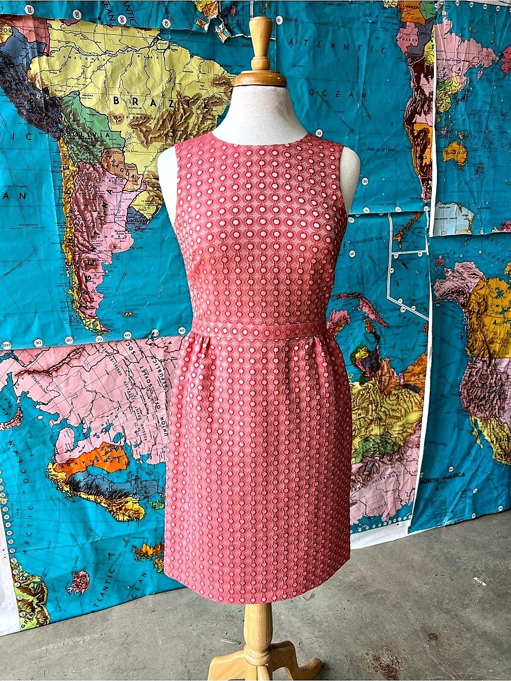 Boden  Pink Geometric Mini Dress Size 6 Like New